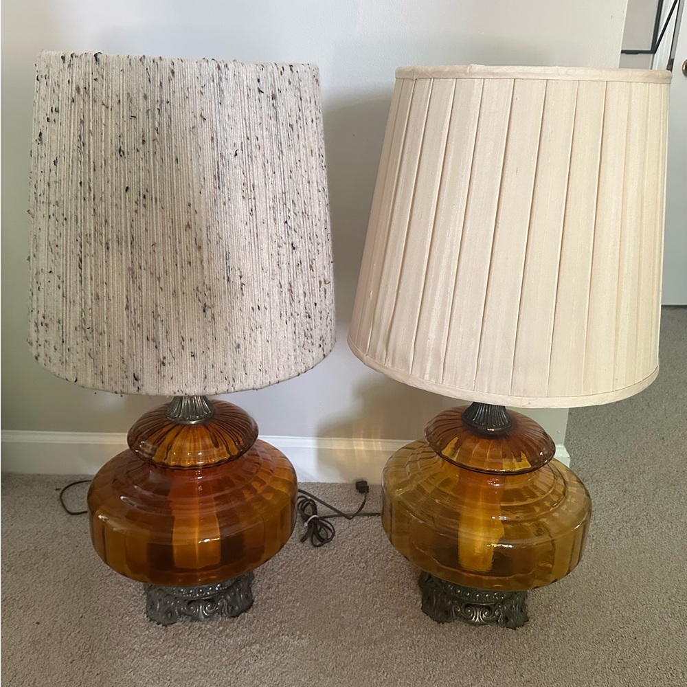Pair of vintage EF & EF Industries Hollywood Regency Lamps